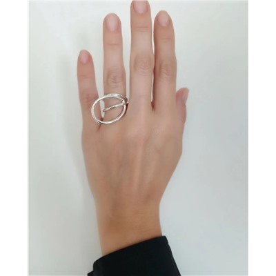 Кольцо с белым серебрением