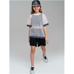Комплект трикотажный для девочек: джемпер (футболка), шорты