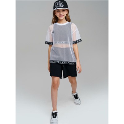 Комплект трикотажный для девочек: джемпер (футболка), шорты