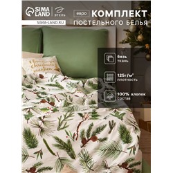 Постельное бельё евро «Этель. Еловые ветви», бязь