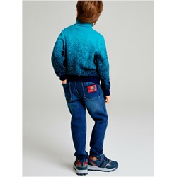 Брюки текстильные джинсовые утепленные флисом для мальчиков