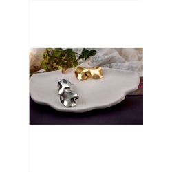 Серьги с эффектом мятого металла Круг + Подарок НАТАЛИ, 1133046