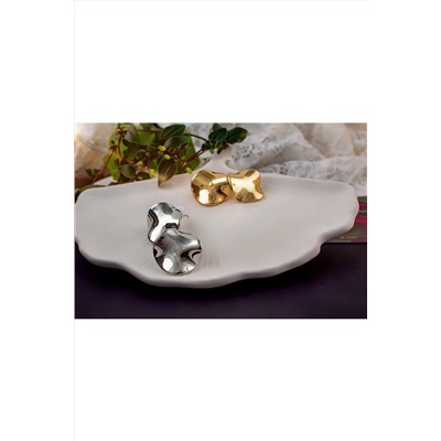 Серьги с эффектом мятого металла Круг + Подарок НАТАЛИ, 1133047