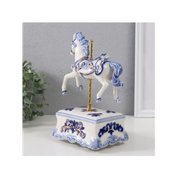 Сувенир музыкальный механический «Фигурка. Карусельная лошадка», керамика, 9.8×13×21.5 см