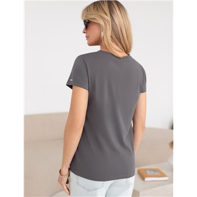 Нарядная футболка с принтом из премиального хлопка с эластаном