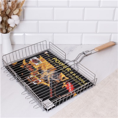 Решетка - гриль глубокая 42х30х65 см Хром / 112-3 /уп 20/ 0,950/ решетка для барбекю