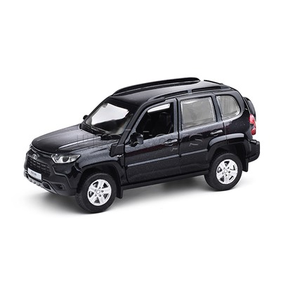 Машина металл LADA NIVA travel 12 см, (двери, черный метталлик) инерц., в коробке
