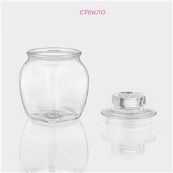 Банка для сыпучих Доляна «Овал», 190 мл, 10×6.5 см, стекло, прозрачная