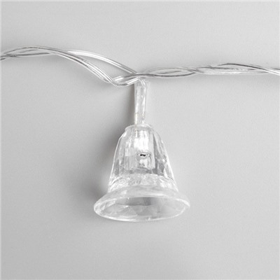 УЦЕНКА Гирлянда «Нить» 5 м с насадками «Колокольчики», IP20, прозрачная нить, 20 LED, свечение мульти (RG/RB), мигание, 220 В