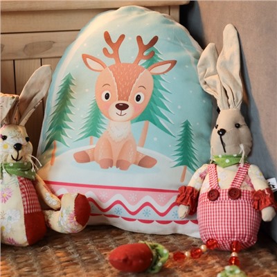 Подушка декоративная новогодняя «Этель. Олененок» 30×30 см