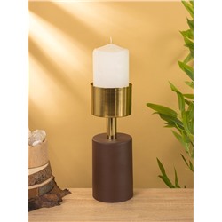 Подсвечник на 1 свечу «Кубок», 10×10×28.5 см, шоколад с золотом