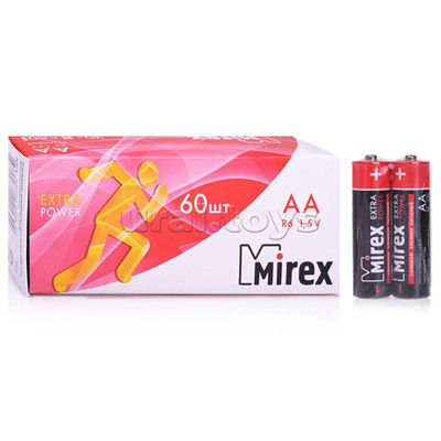 Батарея солевая Mirex R6 / AA 1,5V, упаковка 60 шт., (2)