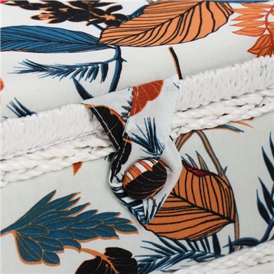 Шкатулка для рукоделия и шитья «Тропические листья», хранение ниток, иголок, мелочи, 24×16×11 см