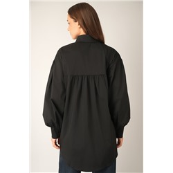 Женская удлиненная рубашка оверсайз с широкими рукавами Happyfox