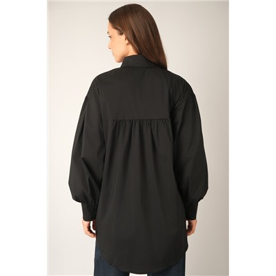 Женская удлиненная рубашка оверсайз с широкими рукавами Happyfox
