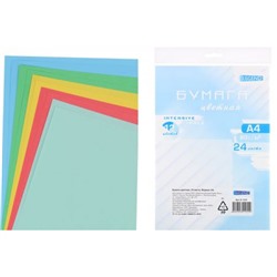 Бумага  А4  24л тонированная в массе (12 пастельных и 12 ярких цветов) Б-1255 Проф-Пресс