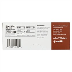 Julian Bakery, Тонкий протеиновый батончик Pegan, шоколадная лава, 12 батончиков, весом 65 г (2,29 унции) каждый