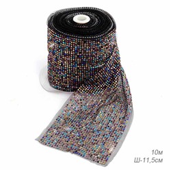 Лента-сетка со стразами 9 метров ширина 11,5 см / HCC-A10 /уп 15/