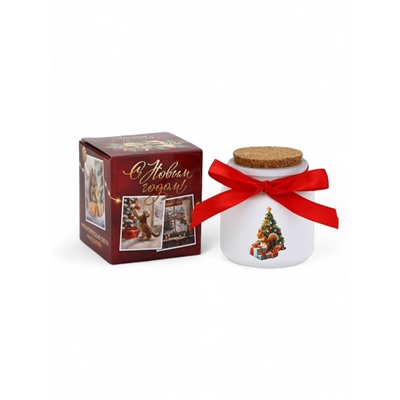 Свеча ароматическая в стакане «Новогоднего уюта и тепла», аромат мандарин