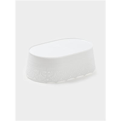 Корзинка для хлеба и фруктов IDEA «Ажур», пластик, 14×22×8 см, белая