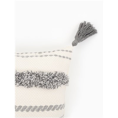 Наволочка декоративная с кисточками SL Home Line, 45×45 см, хлопок 100%, серая