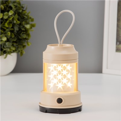 Светильник настольный «Звездное небо» 2 Вт LEd=3хАА бежевый 8×8×13 см