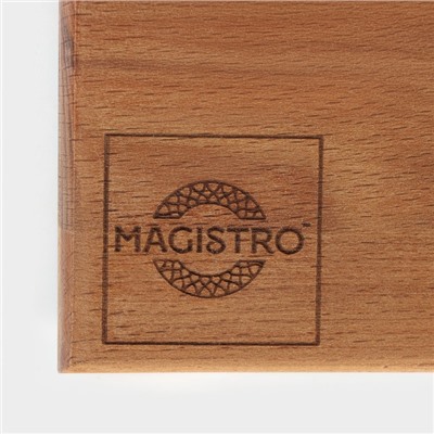 Доска разделочная деревянная Magistro, 40×30×3 см, толщина 2.5-3 см, цельный массив бука
