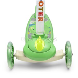 Самокат 3-х кол., зеленый, PU, в коробке