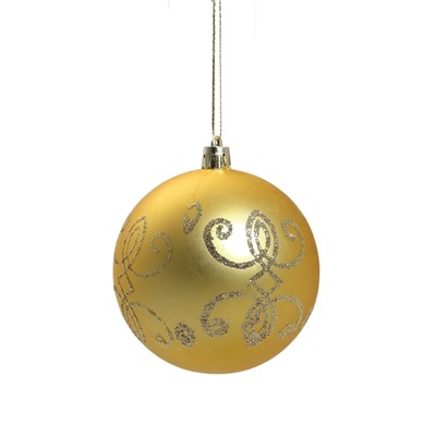 Ёлочные игрушки «Глория - вензель», шары новогодние, 11 шт., d=8/2.5 см, золото