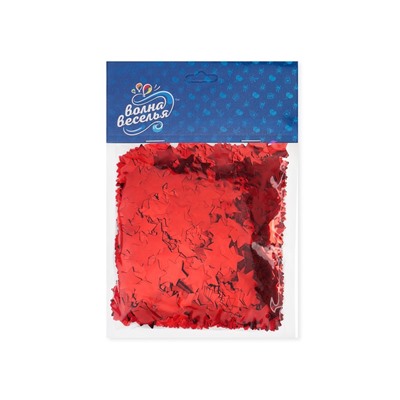 Конфетти «Звезда» красные, металлик, 1.5 см, 50 г