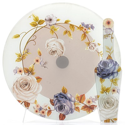 27633 Тортовница 2пр 30,5см вращающ стекло LR (х8)