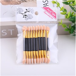 Набор двусторонних аппликаторов для теней, 10 шт.  Длина 7,5 см.