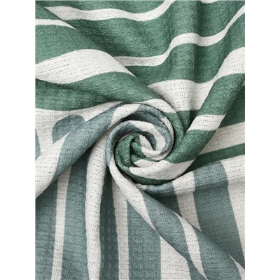 Плед с бахромой «Этель» Lines, 130×180 см, зелёный