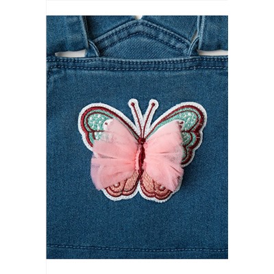 Полукомбинезон детский текстильный джинсовый для девочек PLAYTODAY, 1243943