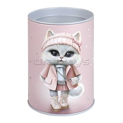 Копилка-подставка для канцелярских принадлежностей "Городские кошечки" цвет розовый