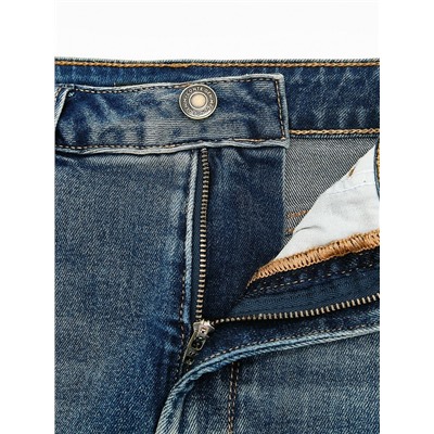 Актуальная коллекция CONTE CON-836 Джинсовая юбка-midi винтажной варки с дополнительной петлёй для к