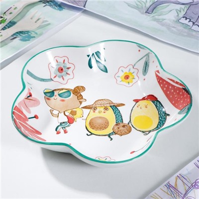 Блюдо керамическое «Прогулка авокадо», d=19.5 см ㅤ