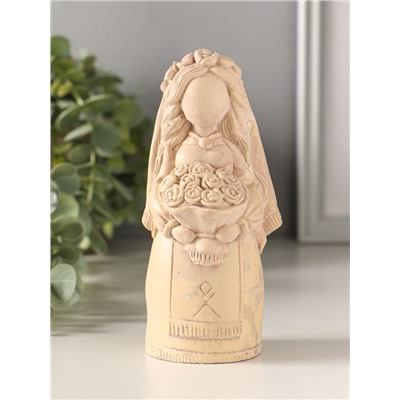 Фигурка - оберег «Берегиня невеста» 13×5 см, бежевый с эффектом состаривания