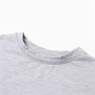 Футболка детская однотонная MINAKU: Basic Line, цвет серый меланж, однотонная, рост 116 см
