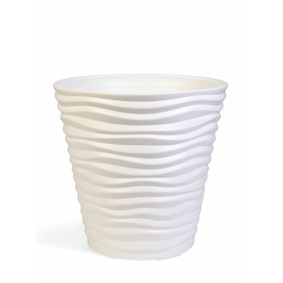 Кашпо для цветов «Дюна», 50 л, d=45 см, h=45 см, пластиковое, белое