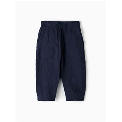 Брюки из муслина для мальчика KAFTAN, рост 122 см, синие