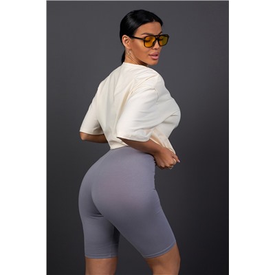 Костюм женский с велосипедками КЖ009 молочно-серый