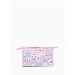 Косметичка на молнии, треугольная, средняя, с принтом, розовая