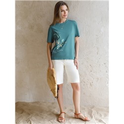 Футболка из фактурного полотна с авторским принтом