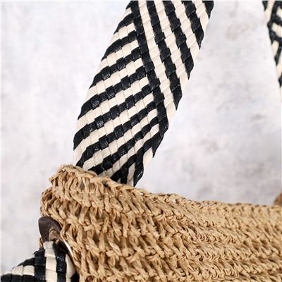 Сумка плетеная шоппер 30x26 / DW-07 /уп 1/коричневая