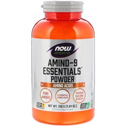 Now Foods, Sports, Amino-9 Essentials Powder, 330 г (11,64 унции)