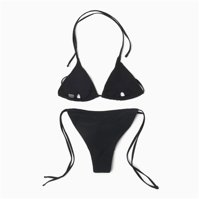 Купальник раздельный на завязках женский MINAKU, чёрный размер 46