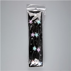 Светодиодные бусы «Звездочки», 80 см, LED(1608)-16-4.6V, AG13×3 (в компл.), 3 режима свечение тёплое белое