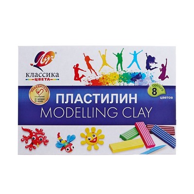 Пластилин «Луч. Классика цвета», 8 цветов, 160 г