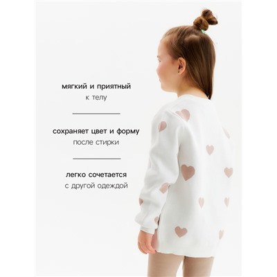 Джемпер детский KAFTAN Love, размер 30 (98-104 см), бежевый
